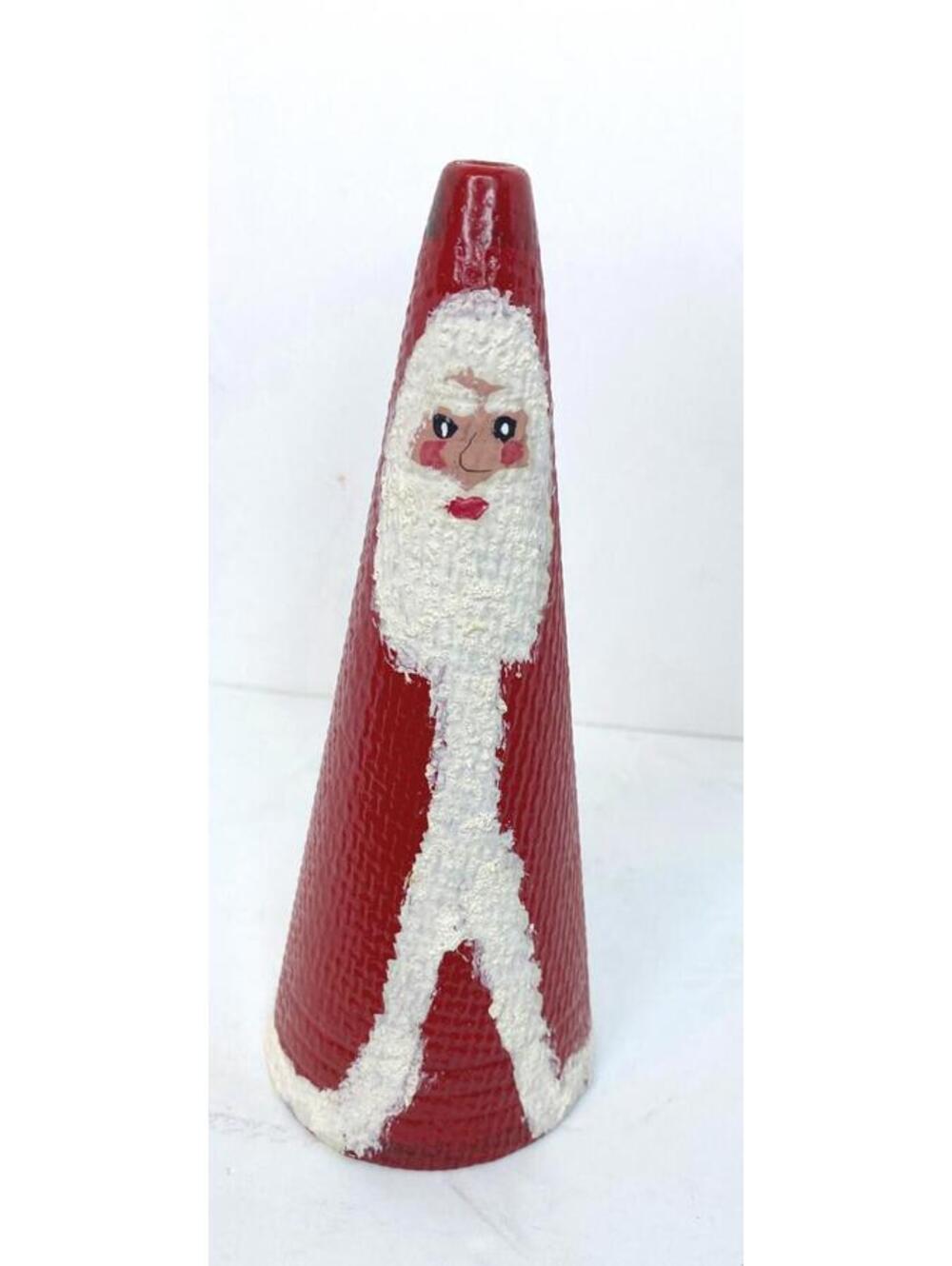 Vintage Primitive Christmas Santa Topper Or Shelf Sitter